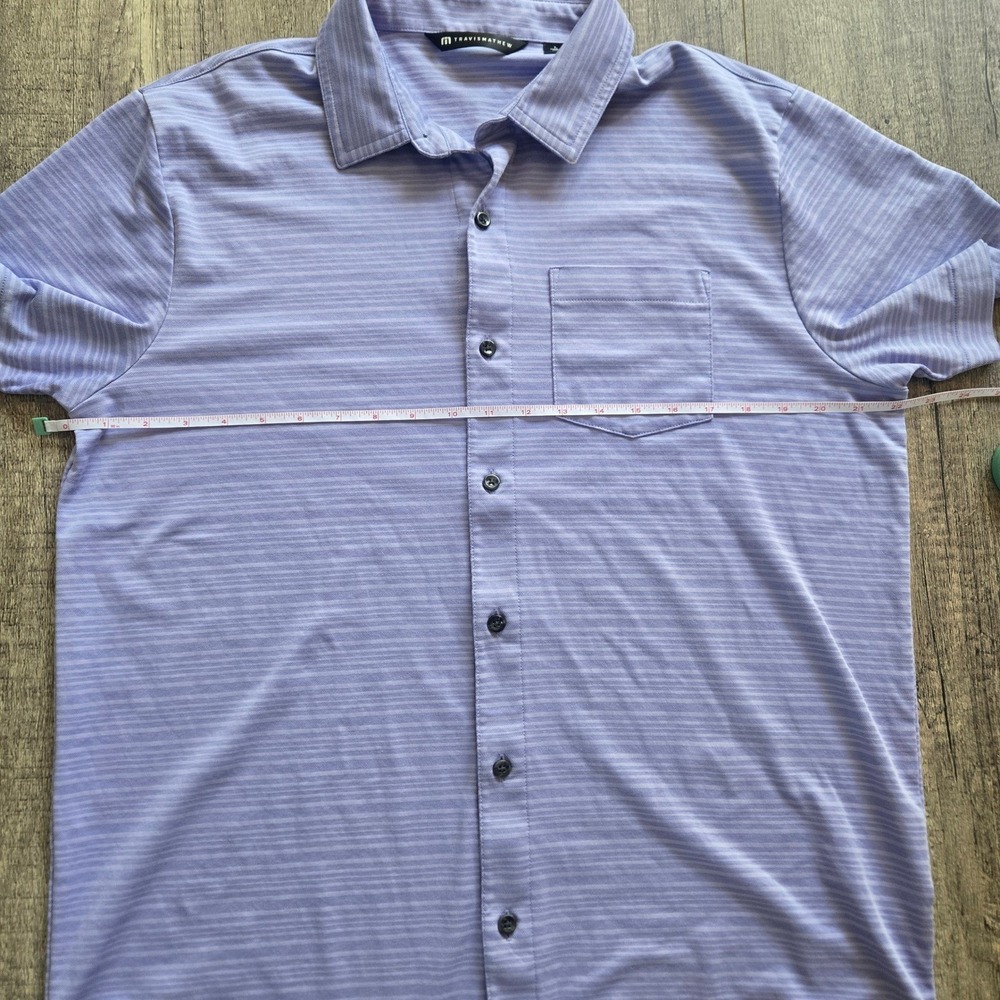 Travis Mathew Mens Short Sleeve Button Down Tip to City Shirt Purple  Size L - Picture 6 of 8